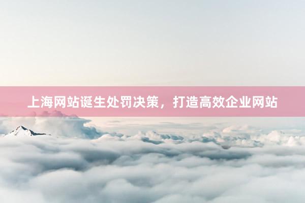 上海网站诞生处罚决策，打造高效企业网站