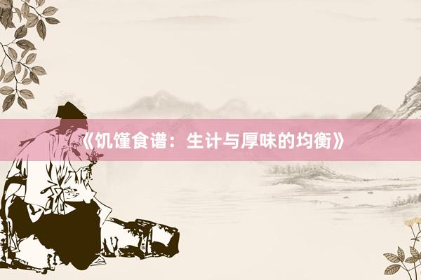 《饥馑食谱：生计与厚味的均衡》